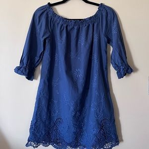 Abercrombie Blue Off the Shoulder Mini Dress, Size XS
